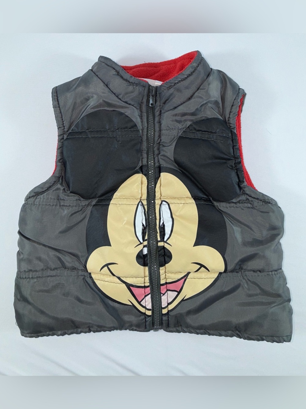Disney 12M Mickey Mouse Toddler Boy’s Gray Graphic Puffer Vest